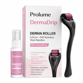 DermaDrip Derma Roller 0.5mm – 540 Stainless Steel Needles (With Sanitiser)