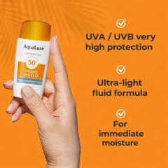 AquaLuxe Hydro Shield SPF 50+ Ultra-Light Fluid Sunscreen Lotion