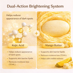 CalmTheory MangoMelt Kojic Brightening Butter Soap with Mango Butter & Kojic Acid – Pack of 3
