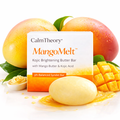 CalmTheory MangoMelt Kojic Brightening Butter Soap with Mango Butter & Kojic Acid – Pack of 3