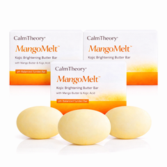 CalmTheory MangoMelt Kojic Brightening Butter Soap with Mango Butter & Kojic Acid – Pack of 3