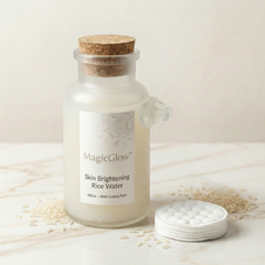MagicGlow Skin Brightening Rice Water  ~100ml | Frost Bottle | With Cotton Pads