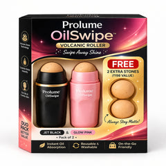 OilSwipe Volcanic Roller (Pack of 2)  With FREE 2 Extra Stones