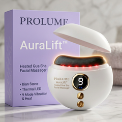 AuraLift Heated Gua Sha Facial Massager Vibration, Heat & Red Light Therapy | Sculpting & Anti-Aging Face Tool