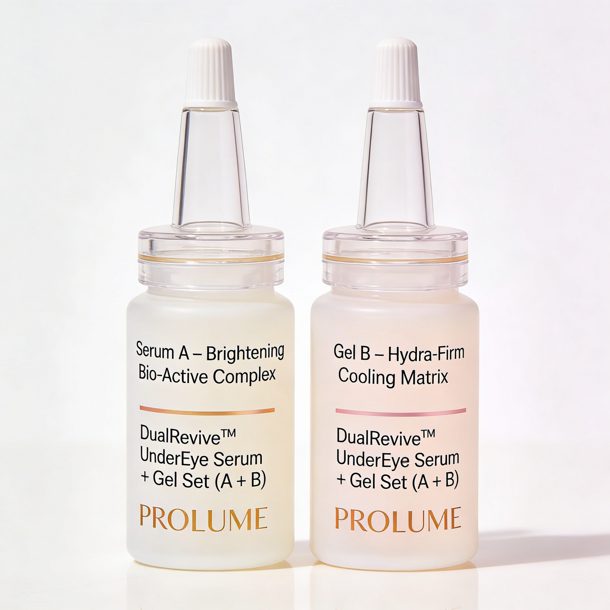 DualRevive UnderEye Serum + Gel Set (A + B) Set of 2 | Precision Injection-Type Bottles