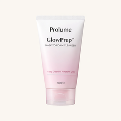 GlowPrep Mask-to-Foam Cleanser  100 ml | Matte soft-touch squeeze tube | Flip cap (travel friendly)