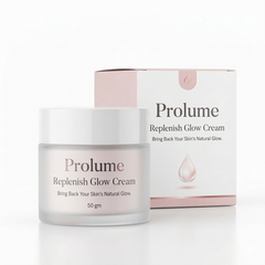 Replenish Glow Cream 50 gm | Frosted glass jar with airless pump lid