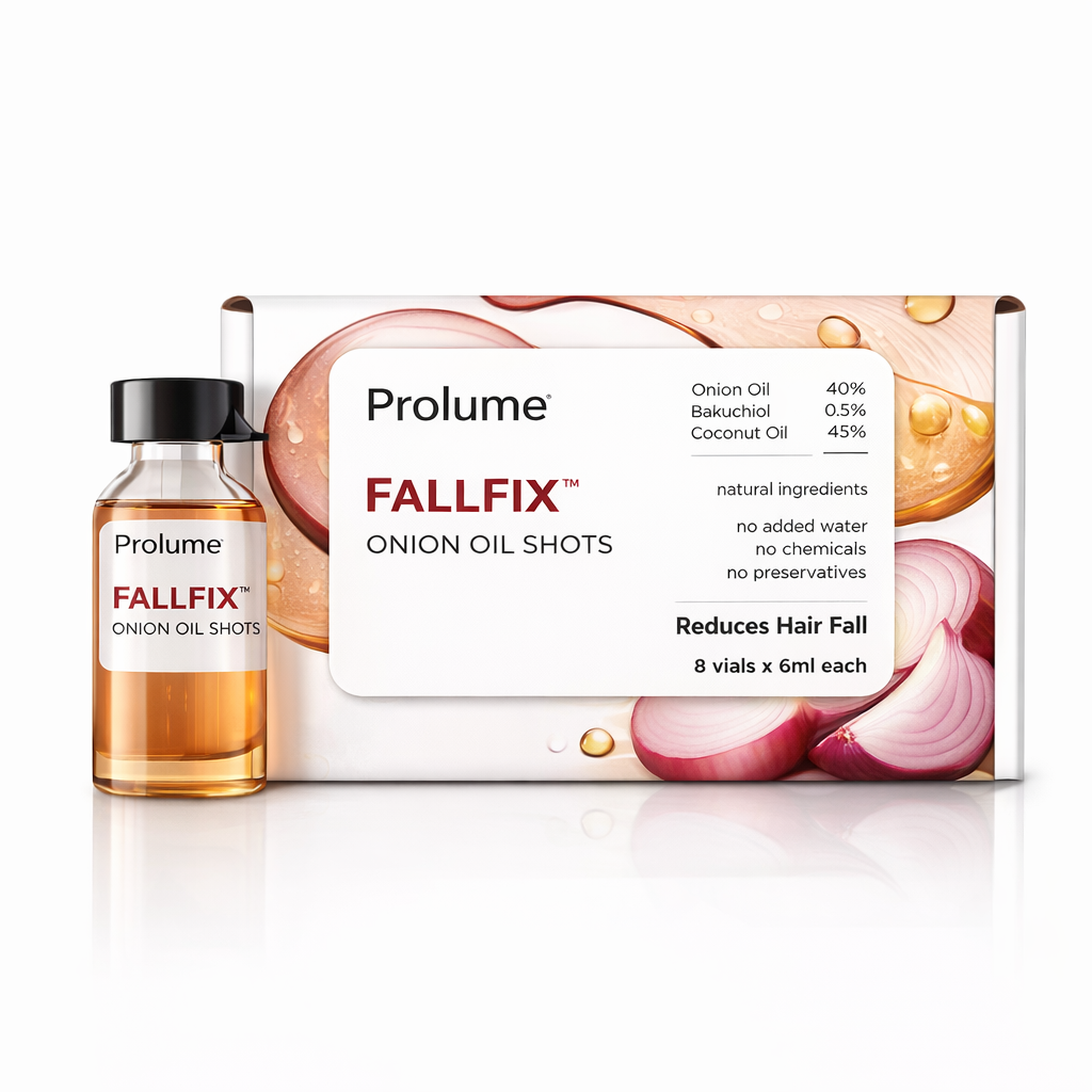 FallFix  40% Onion Oil Shots for Hair Fall Reduction with 0.5% Bakuchiol & 45% Coconut Oil