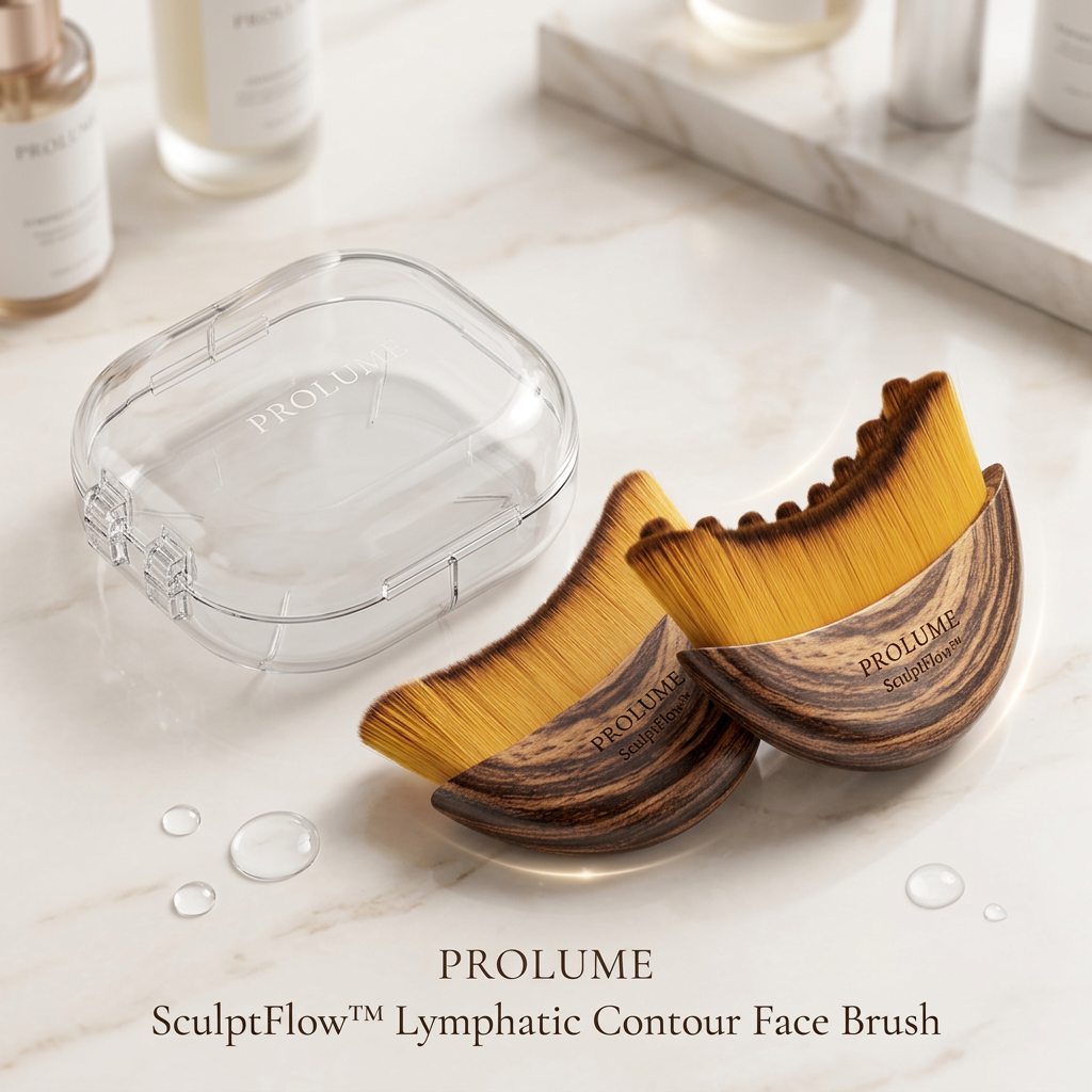 SculptFlow Lymphatic Contour Face Brush (Set of 2)  Facial Sculpting & Lymphatic Drainage Brush | Jawline, Chin & Neck Massage Tool