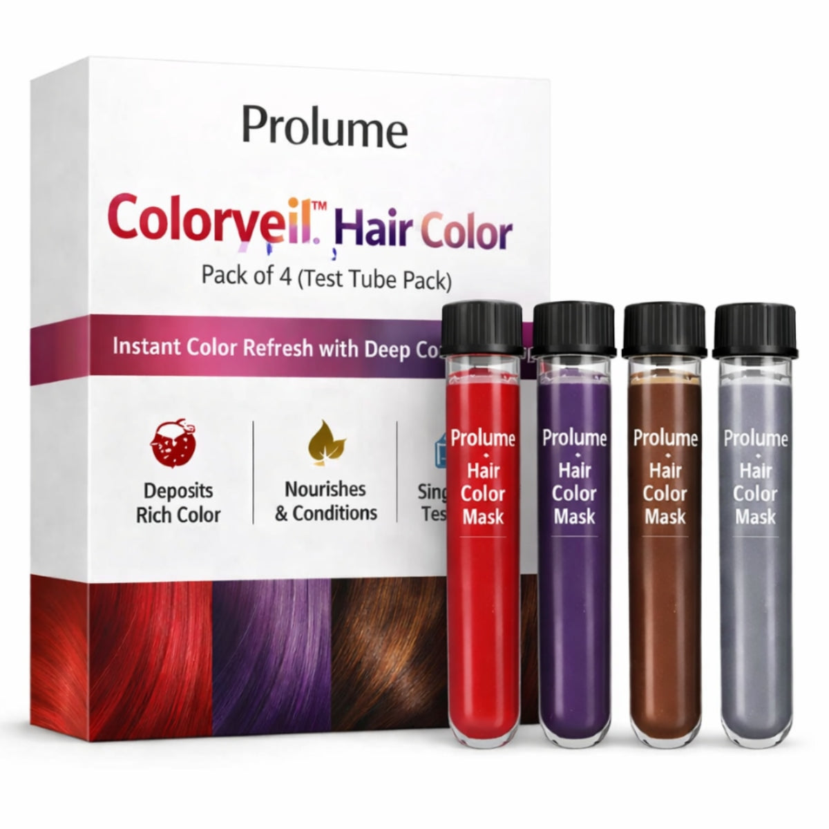 Colorveil Hair Color Mask – Pack of 4 (Test Tube Pack)