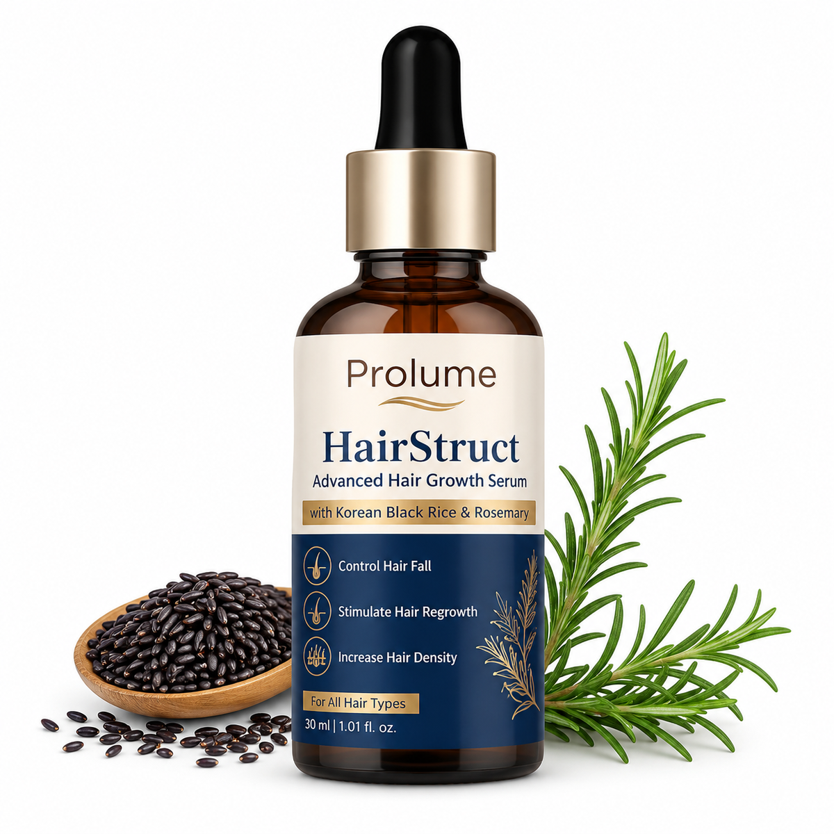 HairStruct Advanced Hair Growth Serum  With Korean Black Rice & Rosemary