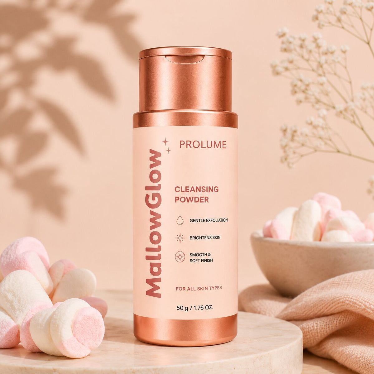 MallowGlow rice enzyme Cleansing Powder (50g | Powder-to-Foam Face Cleanser)