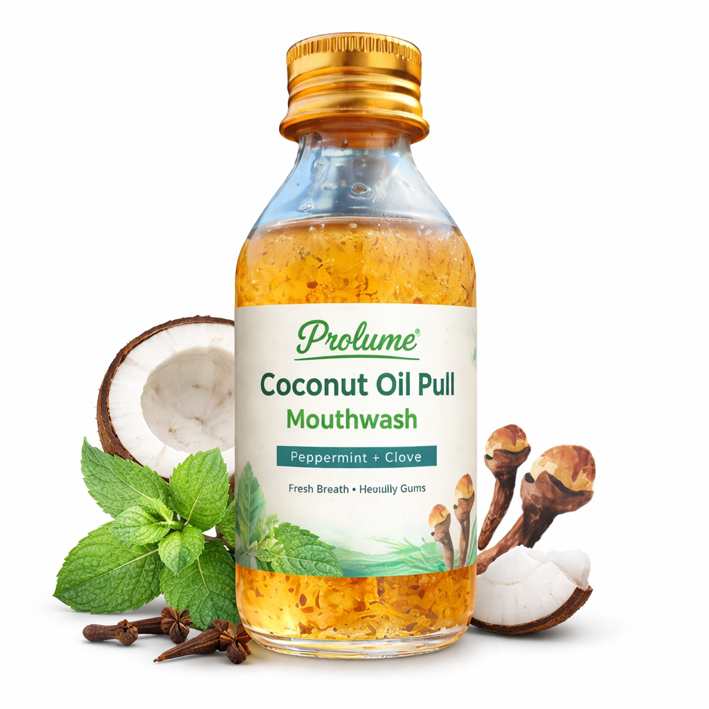 Coconut Oil Pull Mouthwash – Peppermint & Clove | Natural Oil Pulling for Teeth & Gums | Fresh Breath Oral Detox | 100ml
