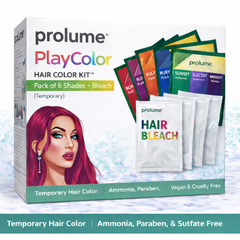 PlayColor Hair Color Kit – Pack of 6 Shades + Bleach