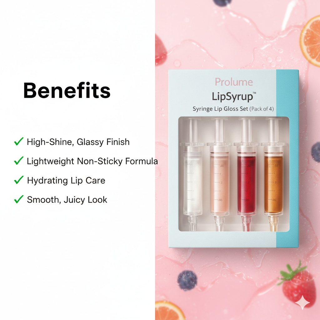LipSyrup™ Syringe Lip Gloss Set (Pack of 4)