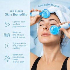 IceGlow Facial Ice Globes – Cooling Cryo Face Massage Tool
