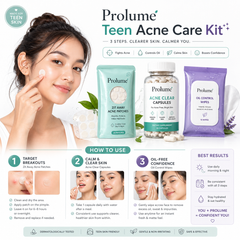 TeenAcne Care Starter Kit - 20 Acne Patches + 10 Acne Clearing Capsules + Oil Control Wipes)