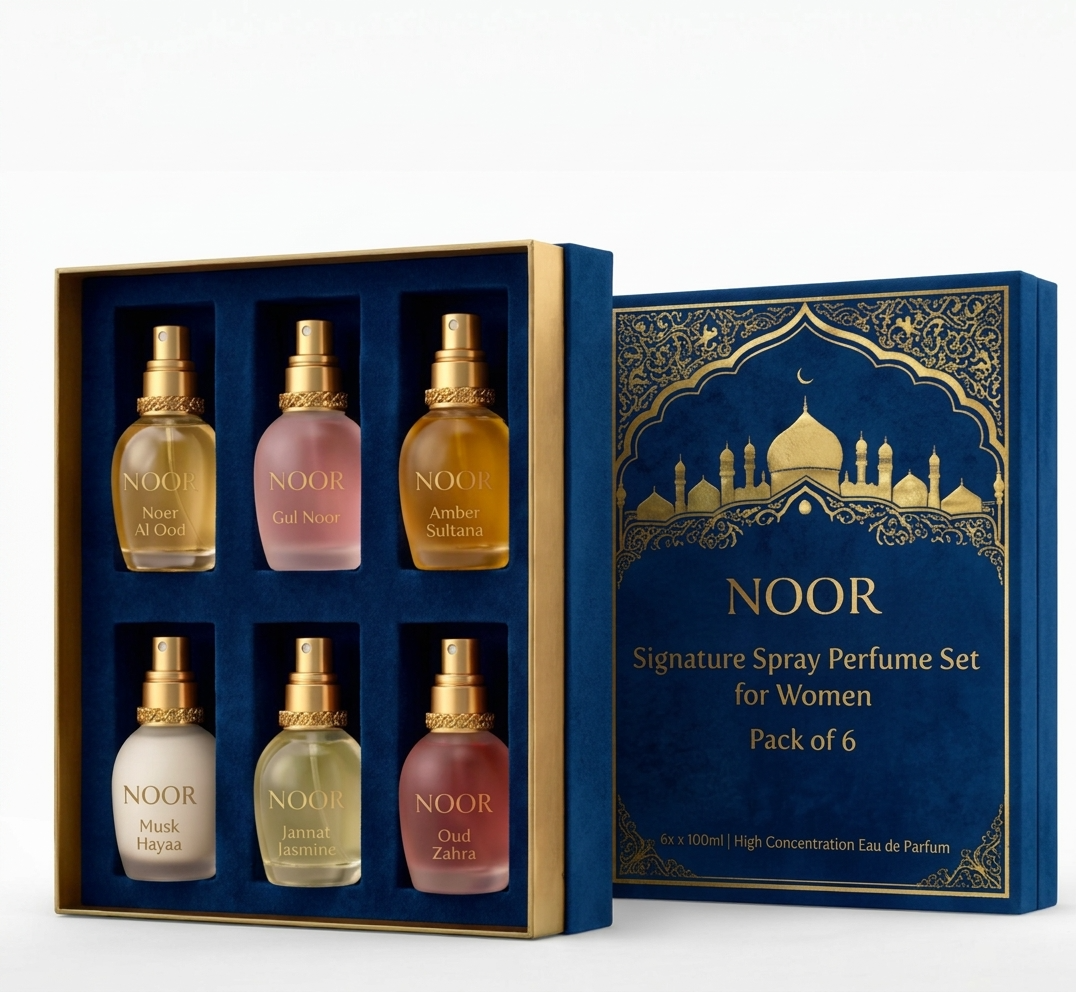 Noor Attar Inspired Perfume Set – Pack of 6 (For Women)