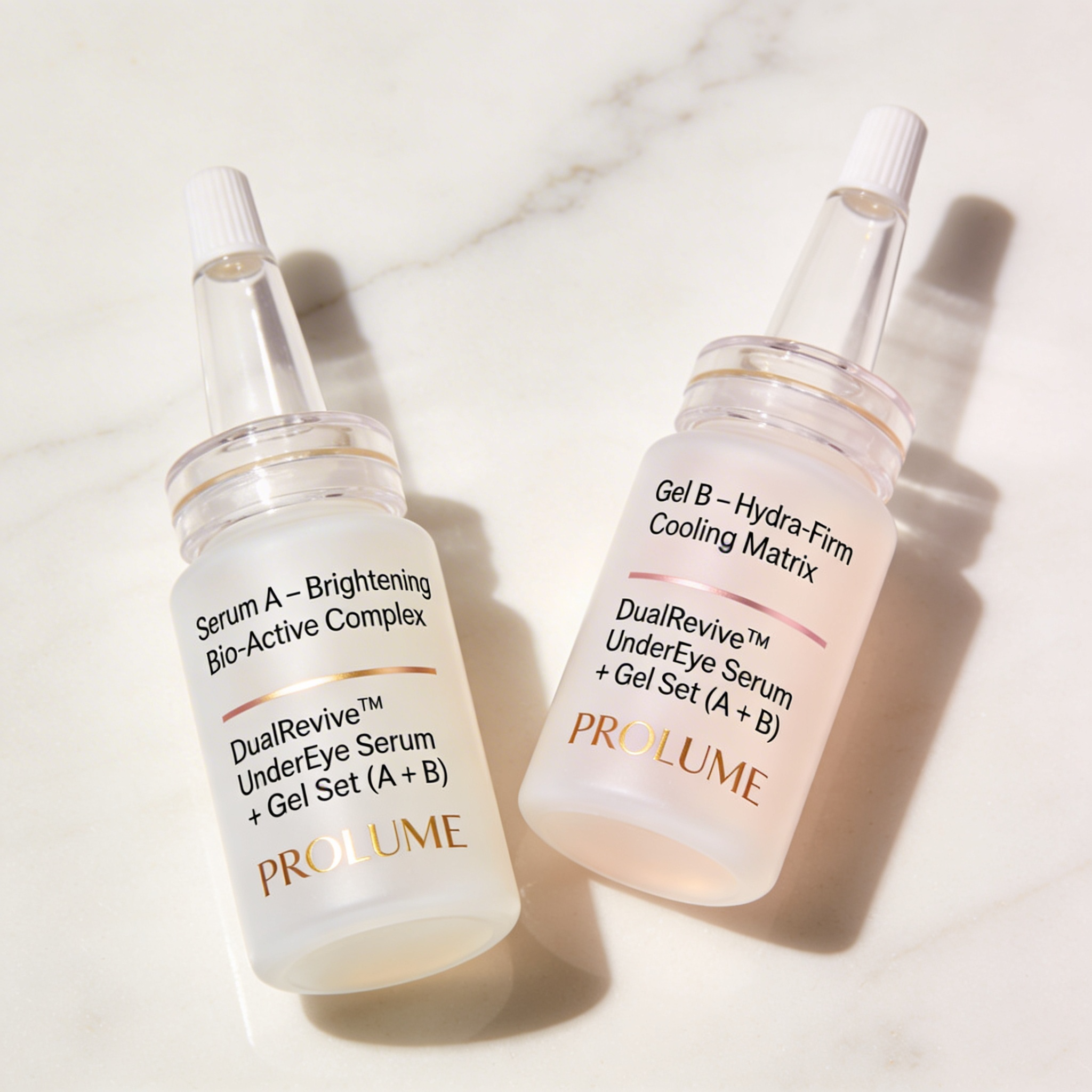 DualRevive UnderEye Serum + Gel Set (A + B) Set of 2 | Precision Injection-Type Bottles