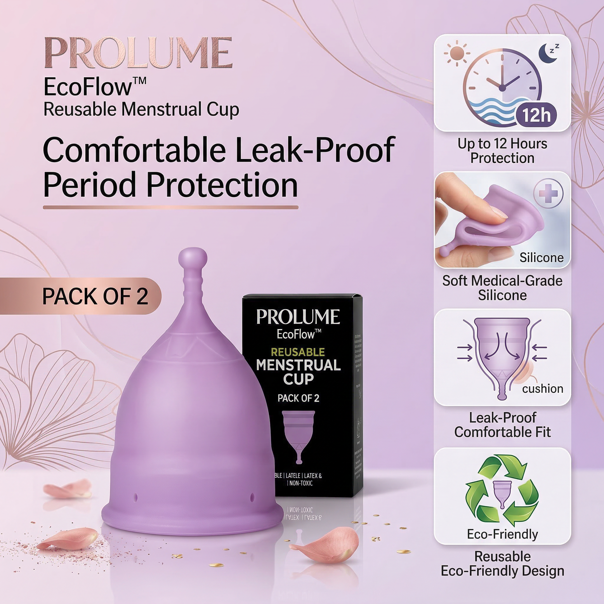 Reusable Menstrual Cup (Pack of 2)