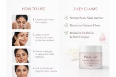 Replenish Glow Cream 50 gm | Frosted glass jar with airless pump lid
