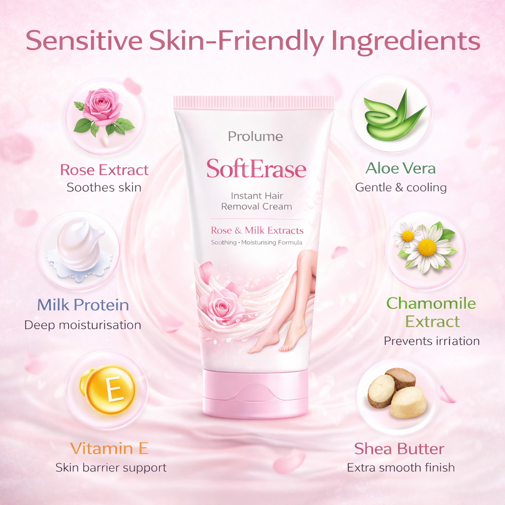 SoftErase Instant Hair Removal Cream – Rose & Milk Extracts
