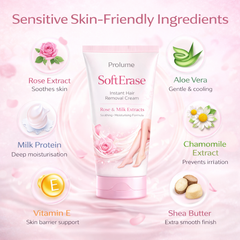 SoftErase Instant Hair Removal Cream – Rose & Milk Extracts
