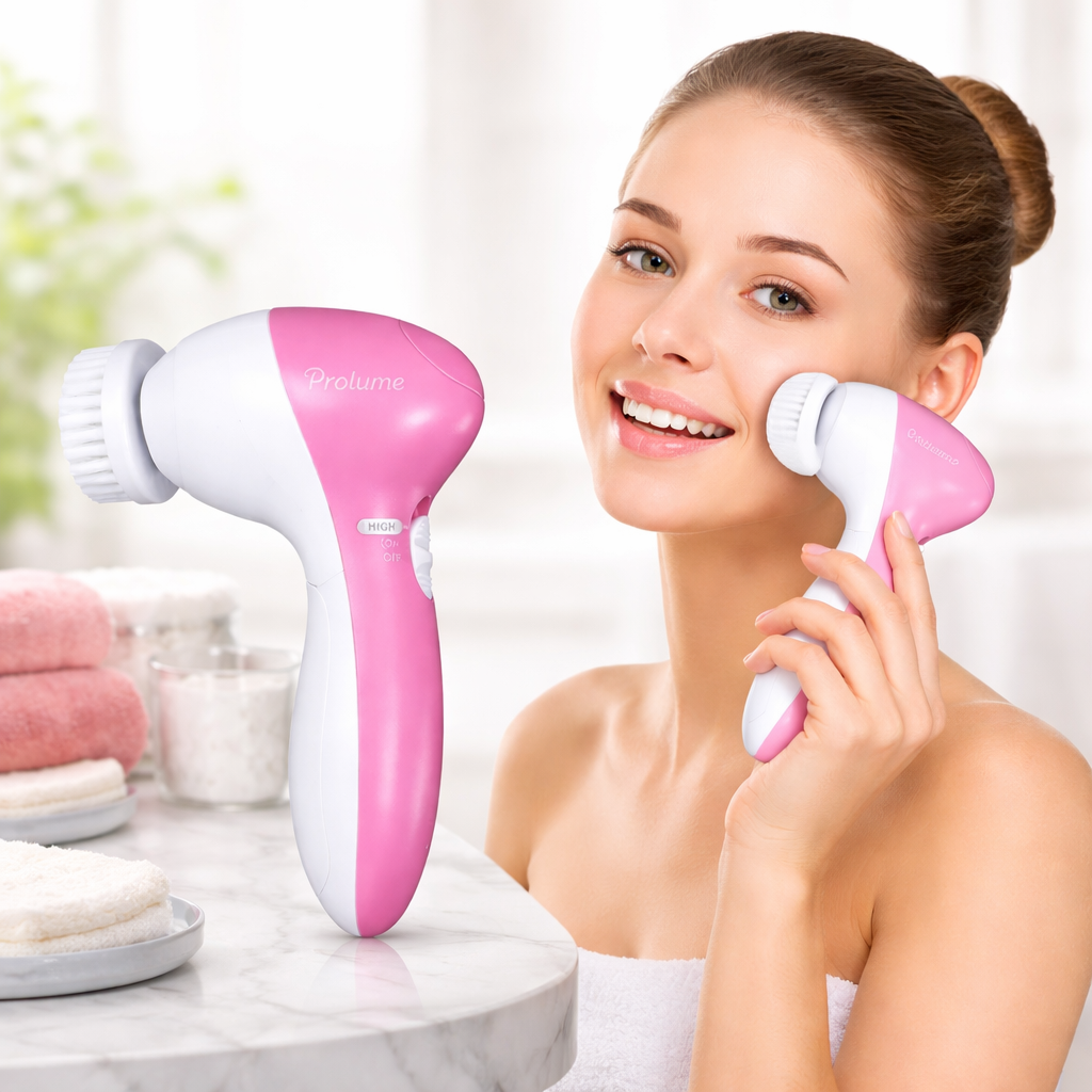 GlowSculpt 5-in-1 Electric Facial Massager & Exfoliator