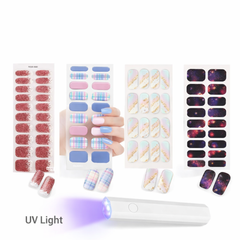 GlossPatch Instant UV Nail Stickers + UV/LED lamp (Pack of 4)