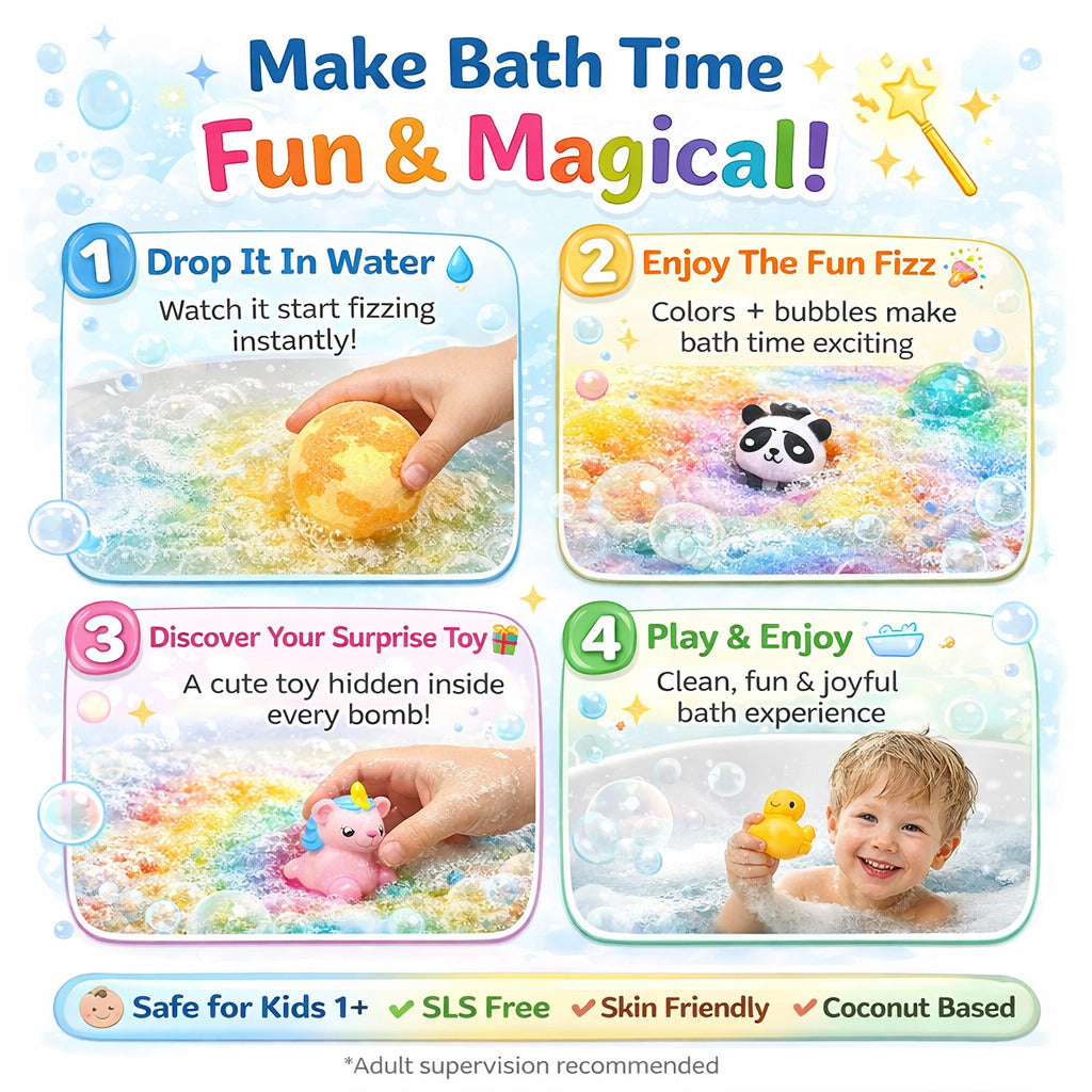 Bath Besties Fun Fizz Bombs (Pack of 12) – Toy Inside Every Bath Bomb