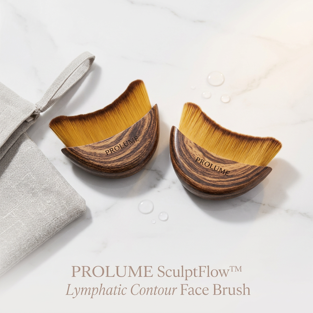SculptFlow Lymphatic Contour Face Brush (Set of 2)  Facial Sculpting & Lymphatic Drainage Brush | Jawline, Chin & Neck Massage Tool