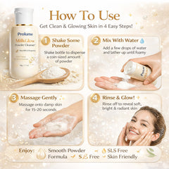 MilkGlow Powder Cleanser (Rice Milk + Enzymes) – Brightening Gentle Exfoliating Face Wash
