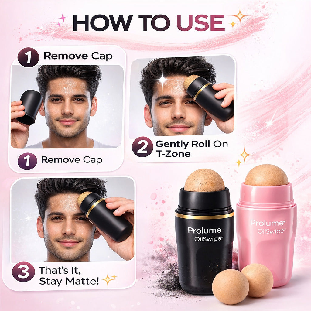 OilSwipe Volcanic Roller (Pack of 2)  With FREE 2 Extra Stones