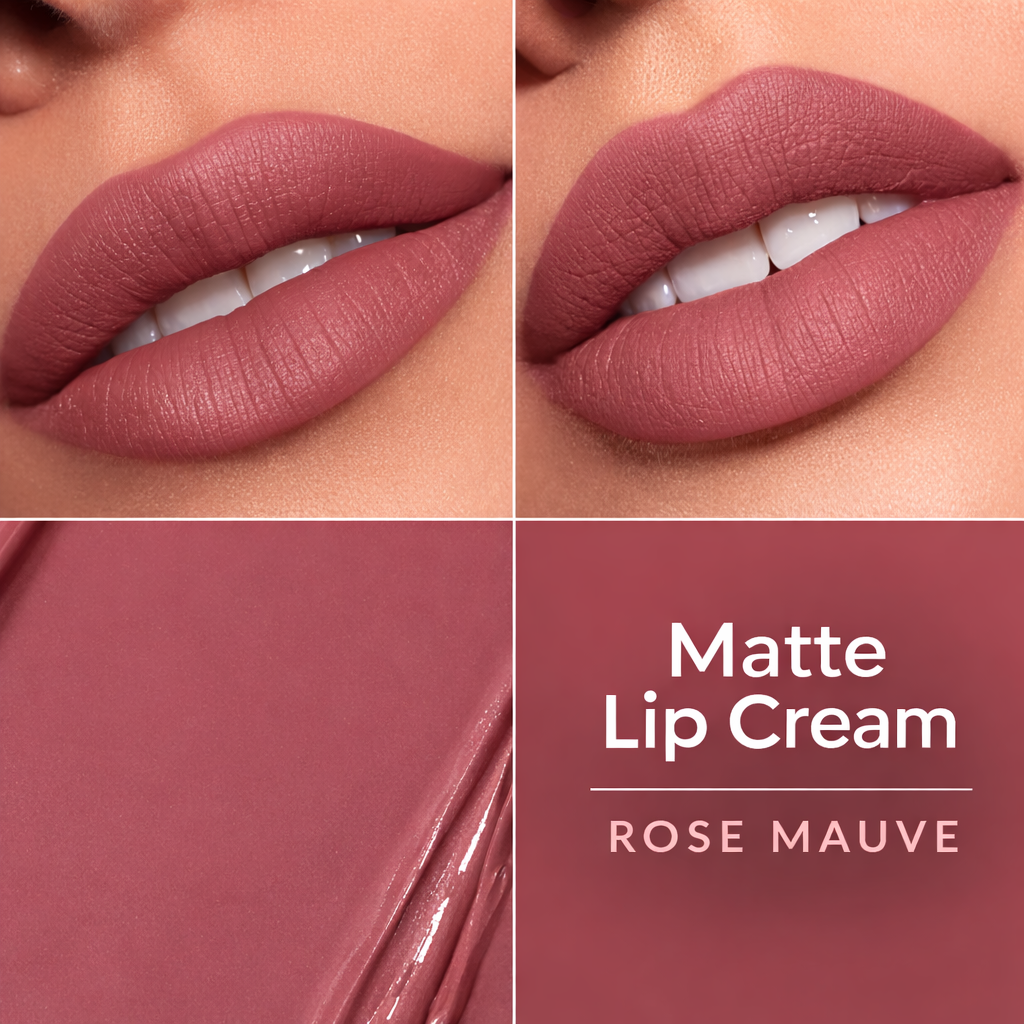 VelvetMuse Matte Lip Cream – Rose Mauve
