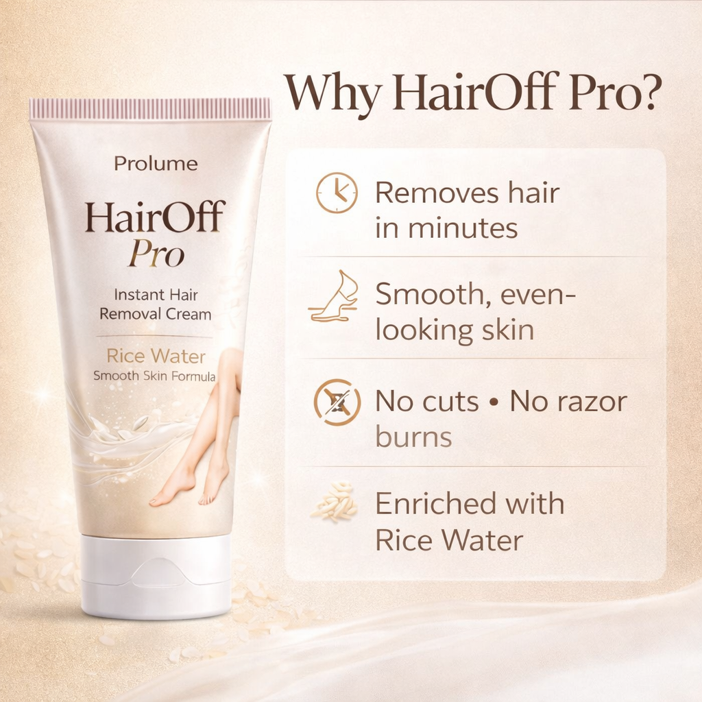 HairOff Pro Instant Hair Removal Cream – Rice Water Smooth Skin Formula