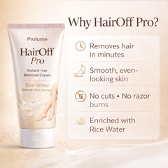 HairOff Pro Instant Hair Removal Cream – Rice Water Smooth Skin Formula