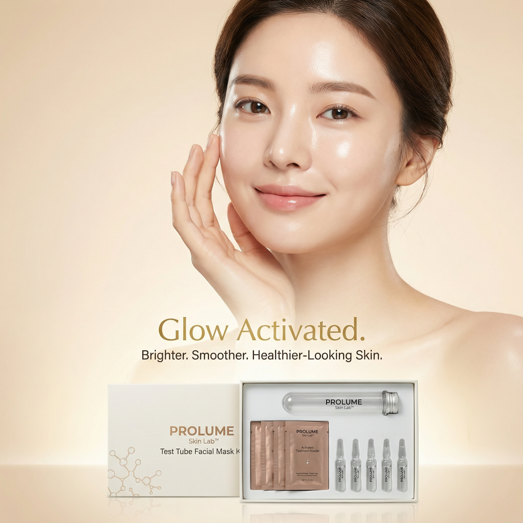 Skin Lab Test Tube Facial Mask Kit  Activated Powder + Liquid Treatment System  Lab Test Tube Packaging | 1 Test Tube + 5 Powder Sachets + 5 Liquid Ampoules