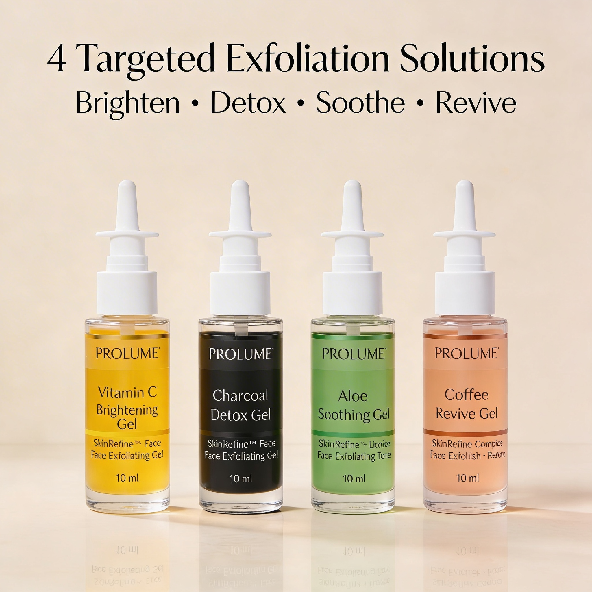 SkinRefine Face Exfoliating Gel Collection (Vitamin C, Charcoal, Aloe & Coffee Variants)