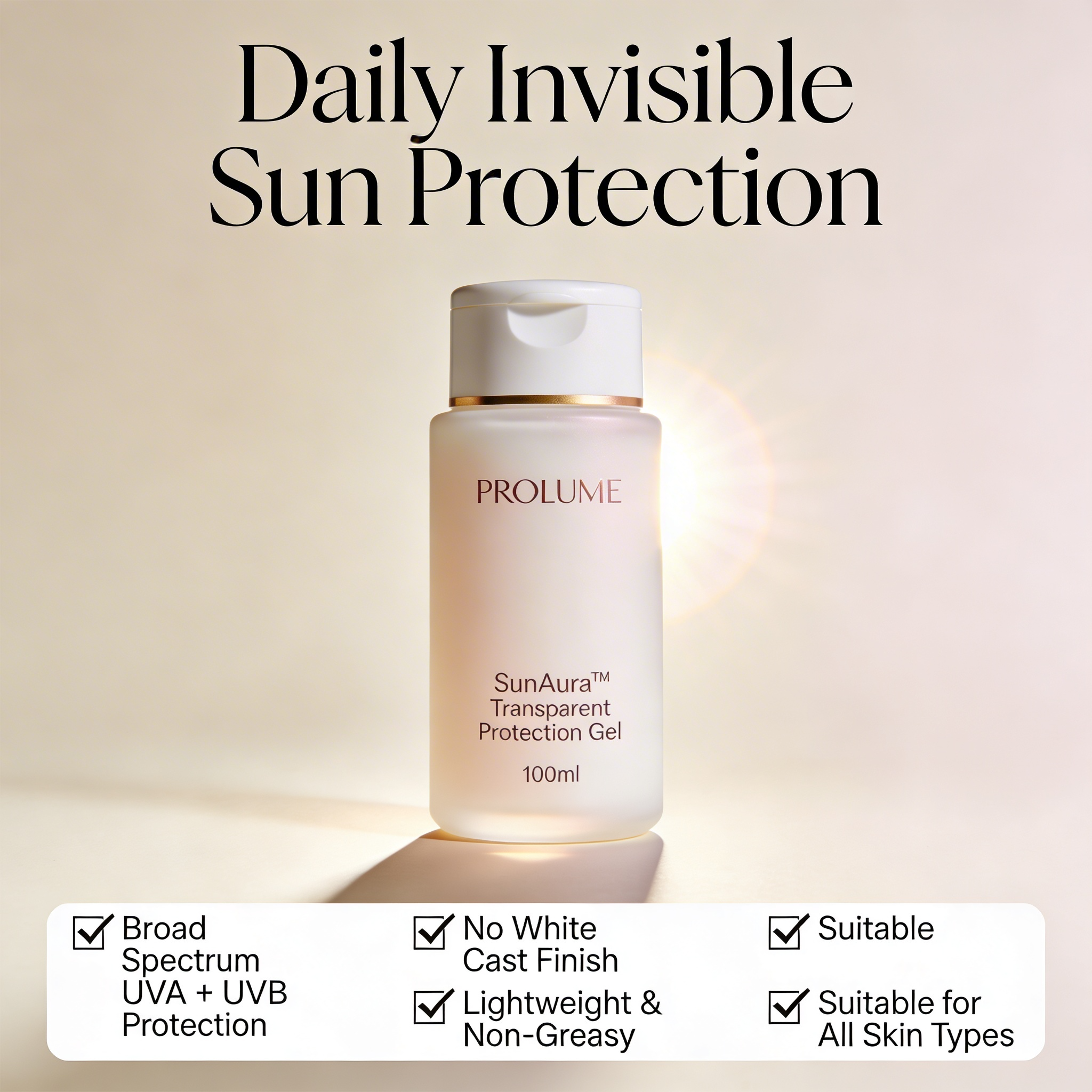 SunAura Transparent Protection Gel  Flip-Top Bottle