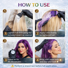 PlayColor Hair Color Kit – Pack of 6 Shades + Bleach