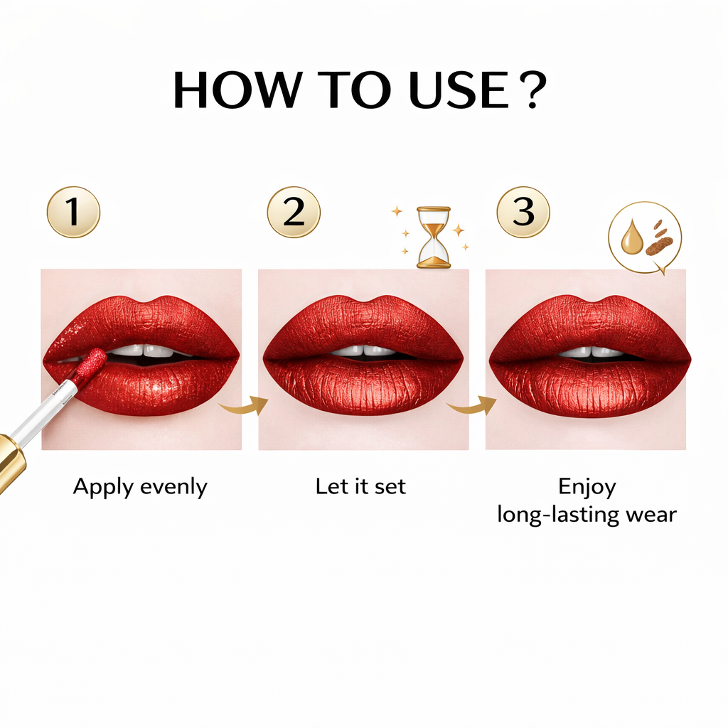 Red Reverie Metallic Liquid Lip Color – Crimson Red