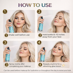 GlowLock Crystal Setting Spray – Set of 4 Shimmer Mists (50 ml each)