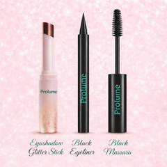 StarGlam Eyeshadow Glitter Stick with Black Eyeliner & Black Mascara