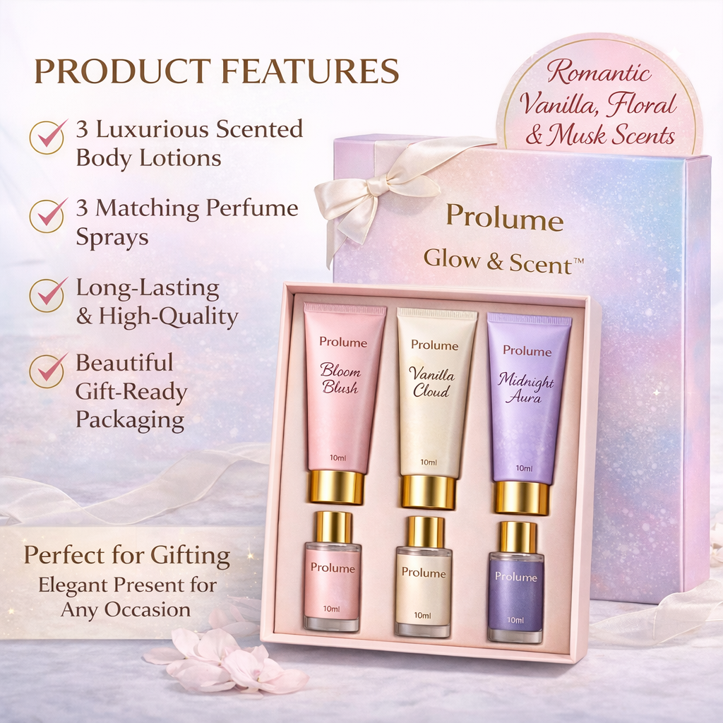 Prolume Glow & Scent™ Body Lotions + Perfumes Gift Set