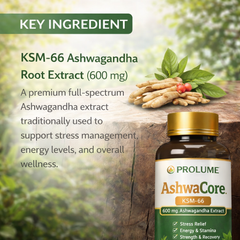 AshwaCore KSM-66 Ashwagandha – 600 mg (60 Tablets)