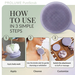PureScrub Advanced Body Exfoliator  Deep Clean Body Scrubber | Natural Exfoliation | Smooth Skin System