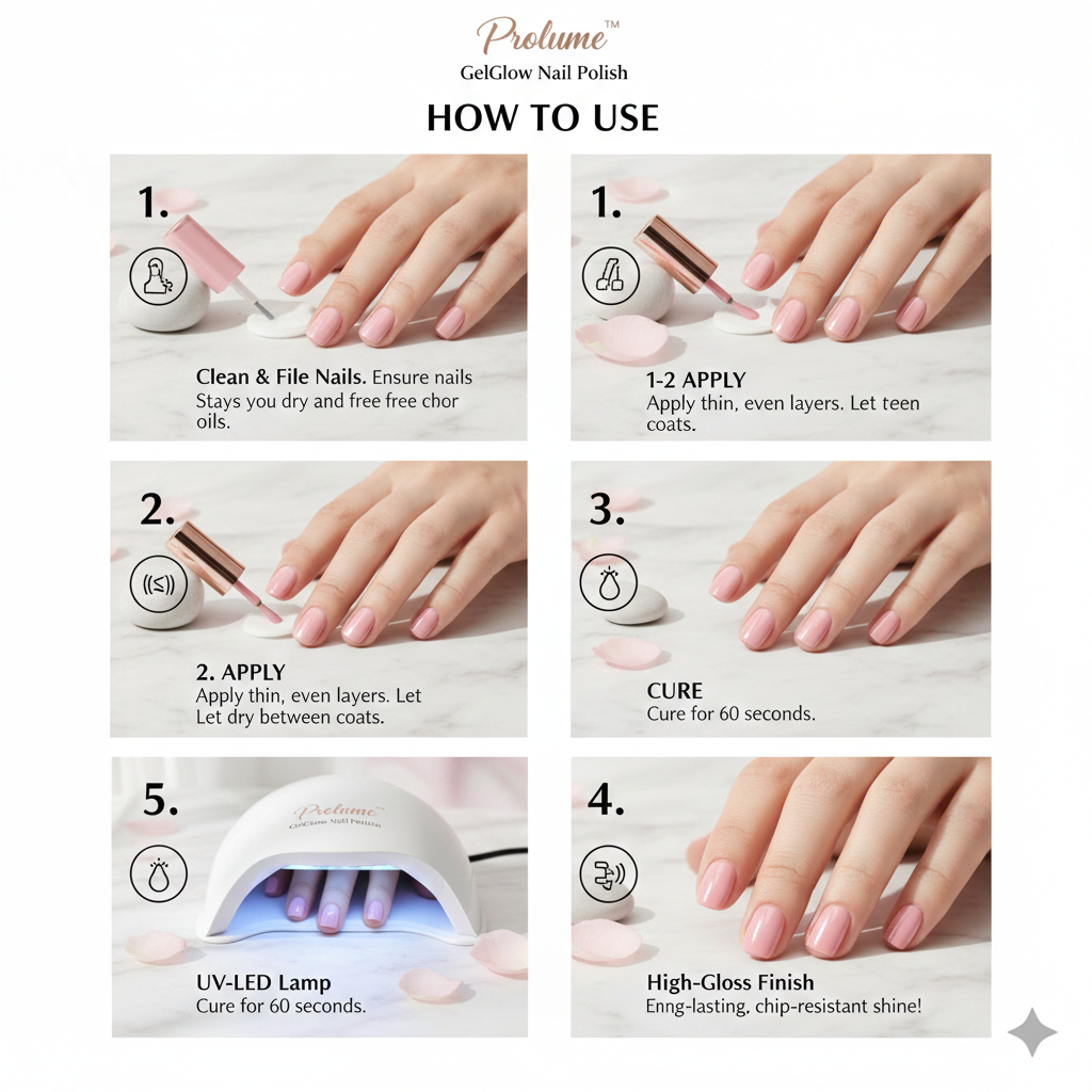 GelGlow Nail Polish Set (Pack of 5)