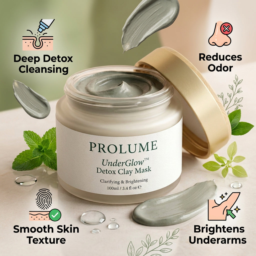 UnderGlow Detox Clay Mask  Underarm Brightening Mask | Deep Detox | Odor Control & Smooth Skin System
