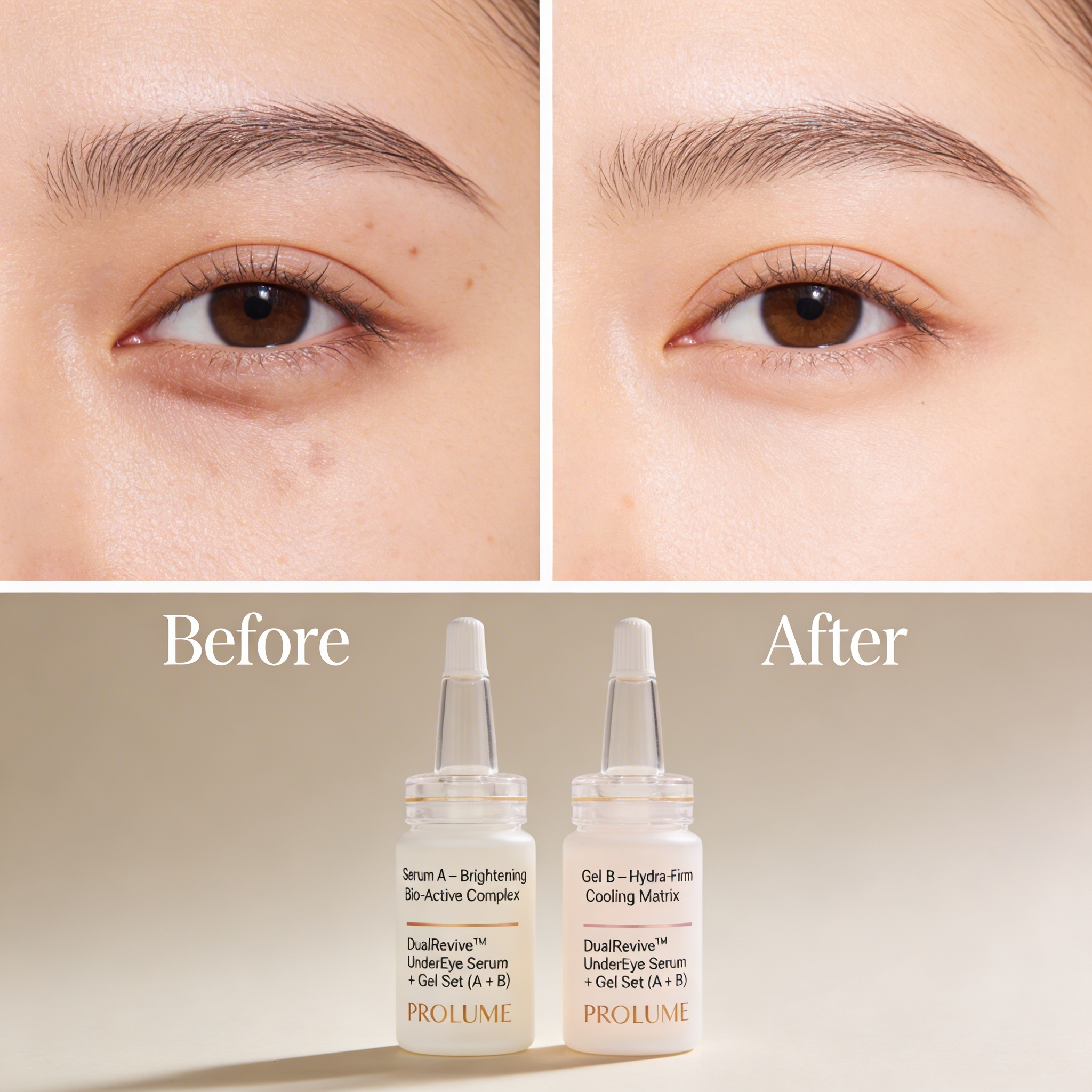 DualRevive UnderEye Serum + Gel Set (A + B) Set of 2 | Precision Injection-Type Bottles