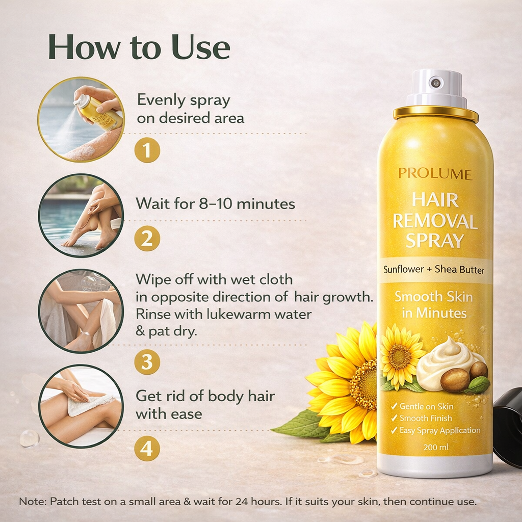 HairOff Smooth Removal Spray – Sunflower & Shea Butter Skin Comfort Formula